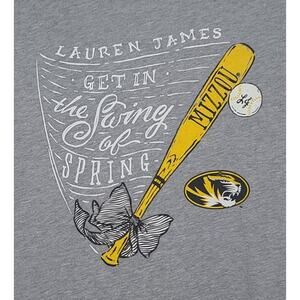 Lauren James Univ. of Missouri Mizzou Tigers grey short sleeve shirt - medium